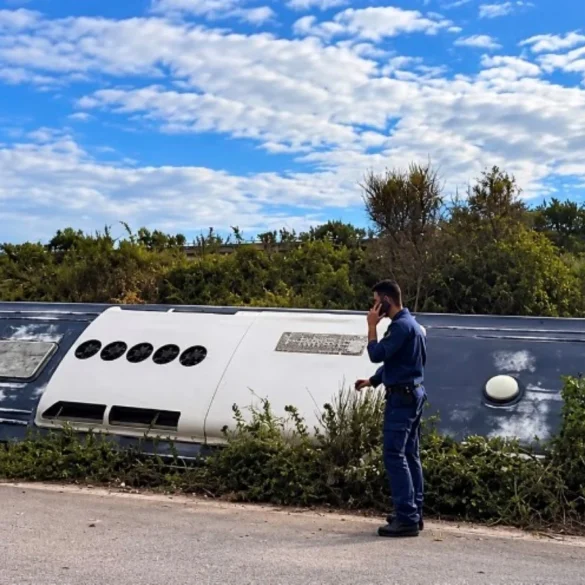 Εκτροπή στρατιωτικού λεωφορείου στην Ιόνια Οδό με 13 τραυματίες