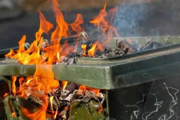 Πάτρα: Φωτιά σε κάδο απορριμμάτων μπροστά από το γήπεδο της Παναχαϊκής