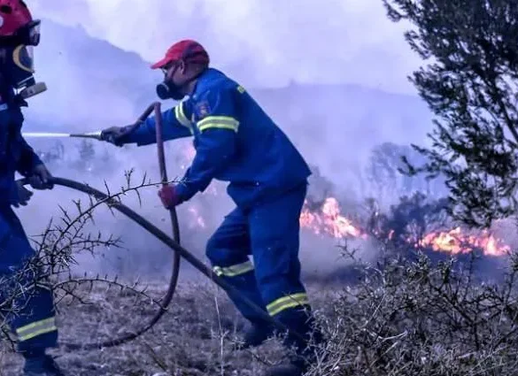 Ζάκυνθος: Xωρίς ενεργό μέτωπο η φωτιά στο χωριό Αγαλάς
