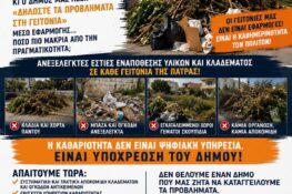 ΝΕΑ ΠΑΤΡΑ: “Δηλώστε τα προβλήματα” λέει ο Δήμος – Οι γειτονιές όμως έχουν ήδη μιλήσει