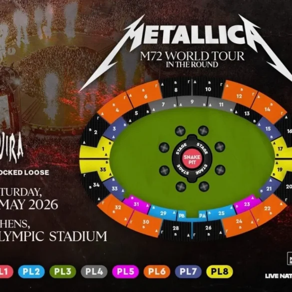 Στα 140 ευρώ το εισιτήριο για τη συναυλία των Metallica στην αρένα