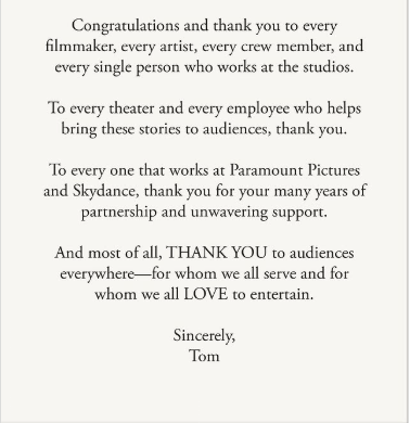 Τομ Κρουζ : Το «ευχαριστώ» του για την τεράστια αποδοχή του Mission: Impossible – The Final Reckoning