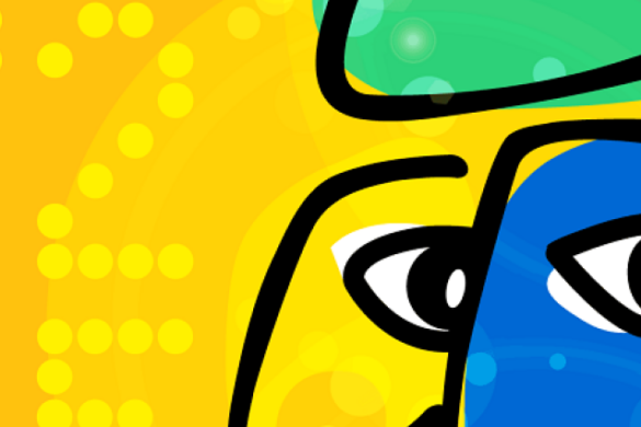 Η αφίσα του Πατρινού Καρναβαλιού 2025, δημιουργία του Αντώνη Παπαντωνόπουλου, βασισμένη στο αυθεντικό σήμα της γιορτής