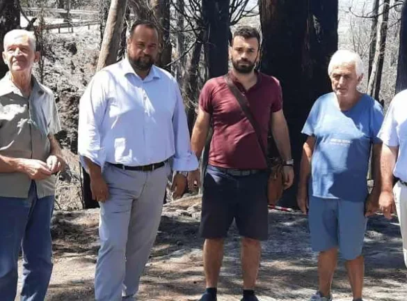 Πάτρα: Στις πληγείσες περιοχές από τη φωτιά ο Βασίλης Αϊβαλής