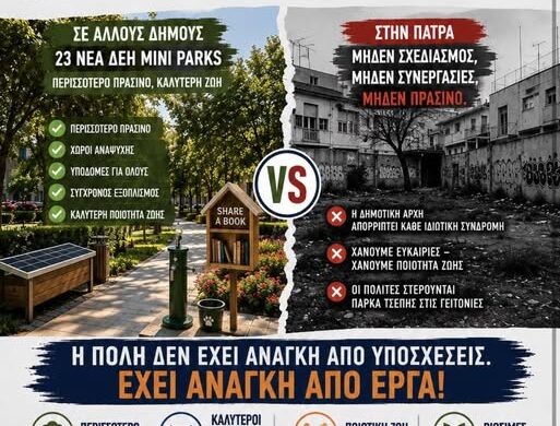 ΝΕΑ Πάτρα: Η υποκρισία δεν φυτεύει δέντρα