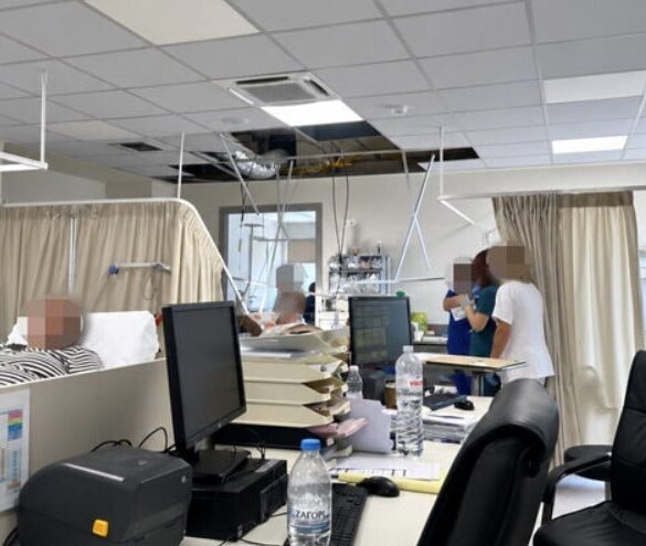 Έπεσε οροφή στο νοσοκομείο Κορίνθου, έναν μήνα μετά τα εγκαίνια του ΤΕΠ