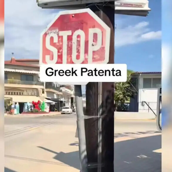 Χαλκιδική: Η «greek patenta» που έκανε κάτοικος – Στήριξε πινακίδα STOP με… σελοτέιπ