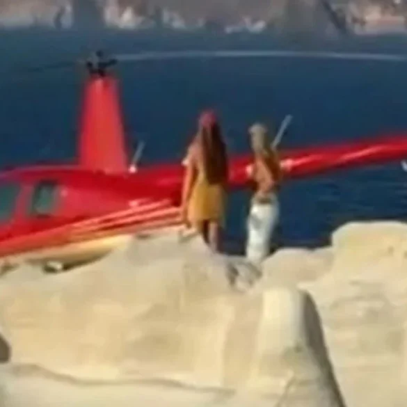 Παρέμβαση εισαγγελέα για το ελικόπτερο που «πάρκαρε» στο Σαρακήνικο για να κάνουν μπάνιο οι επιβάτες του