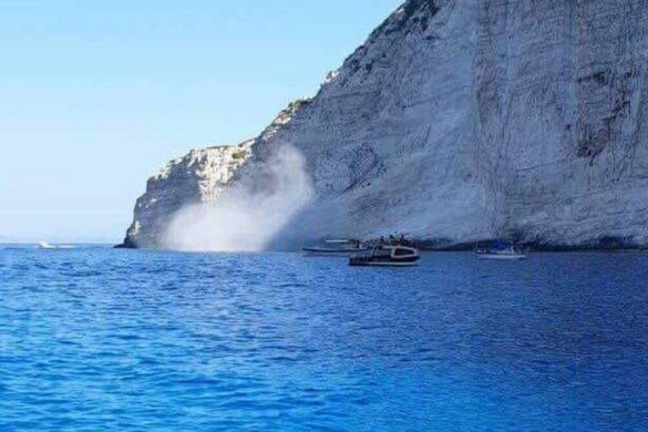 Κατολίσθηση στο Ναυάγιο Ζακύνθου λόγω του σεισμού