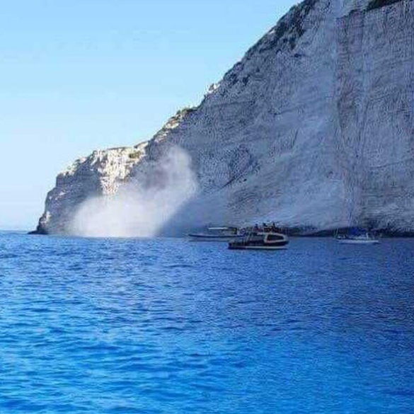 Κατολίσθηση στο Ναυάγιο Ζακύνθου λόγω του σεισμού