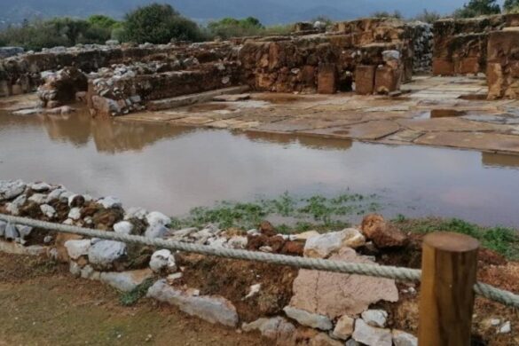 Πλημμύρισε ο αρχαιολογικός χώρος στα Μάλια