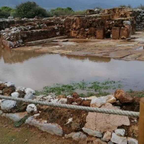 Πλημμύρισε ο αρχαιολογικός χώρος στα Μάλια